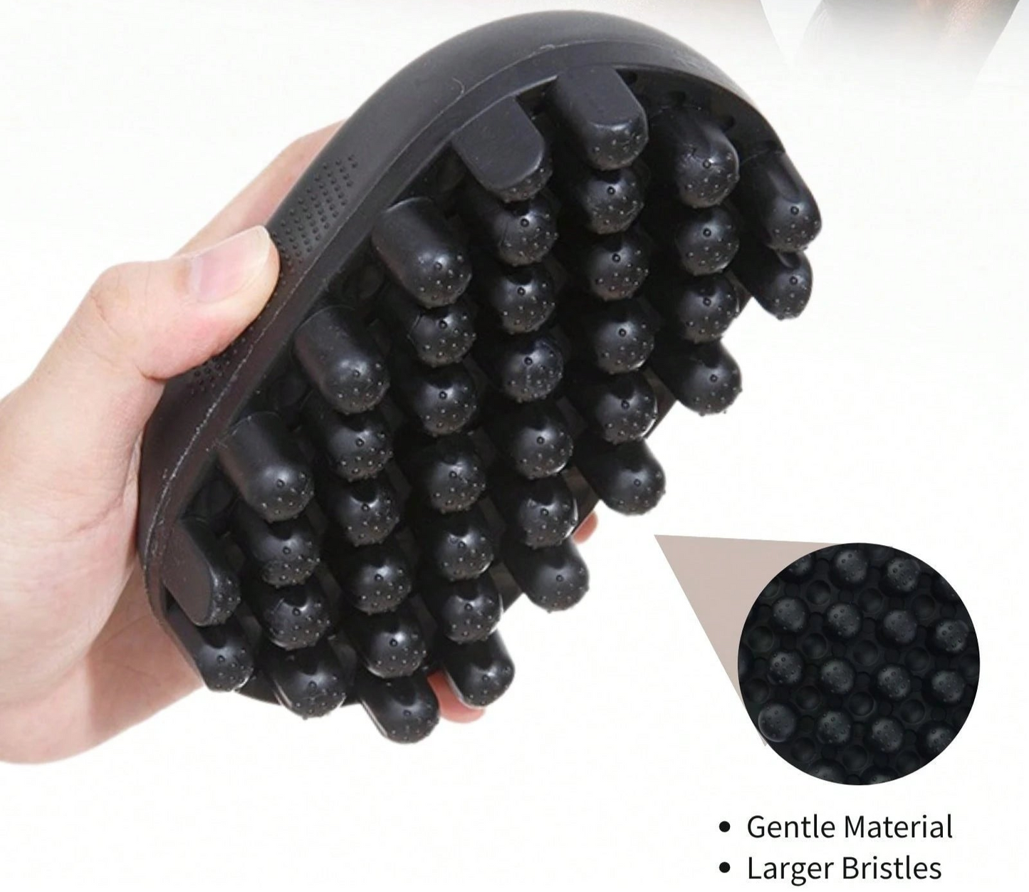 Black Rubber Curly Hair Brush