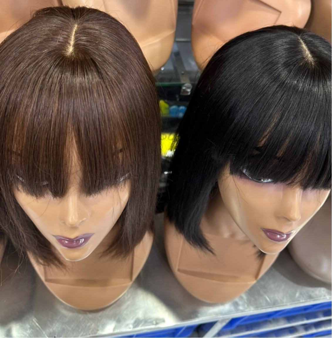 High Quality Human Hair Bob w/Bangs Wig
