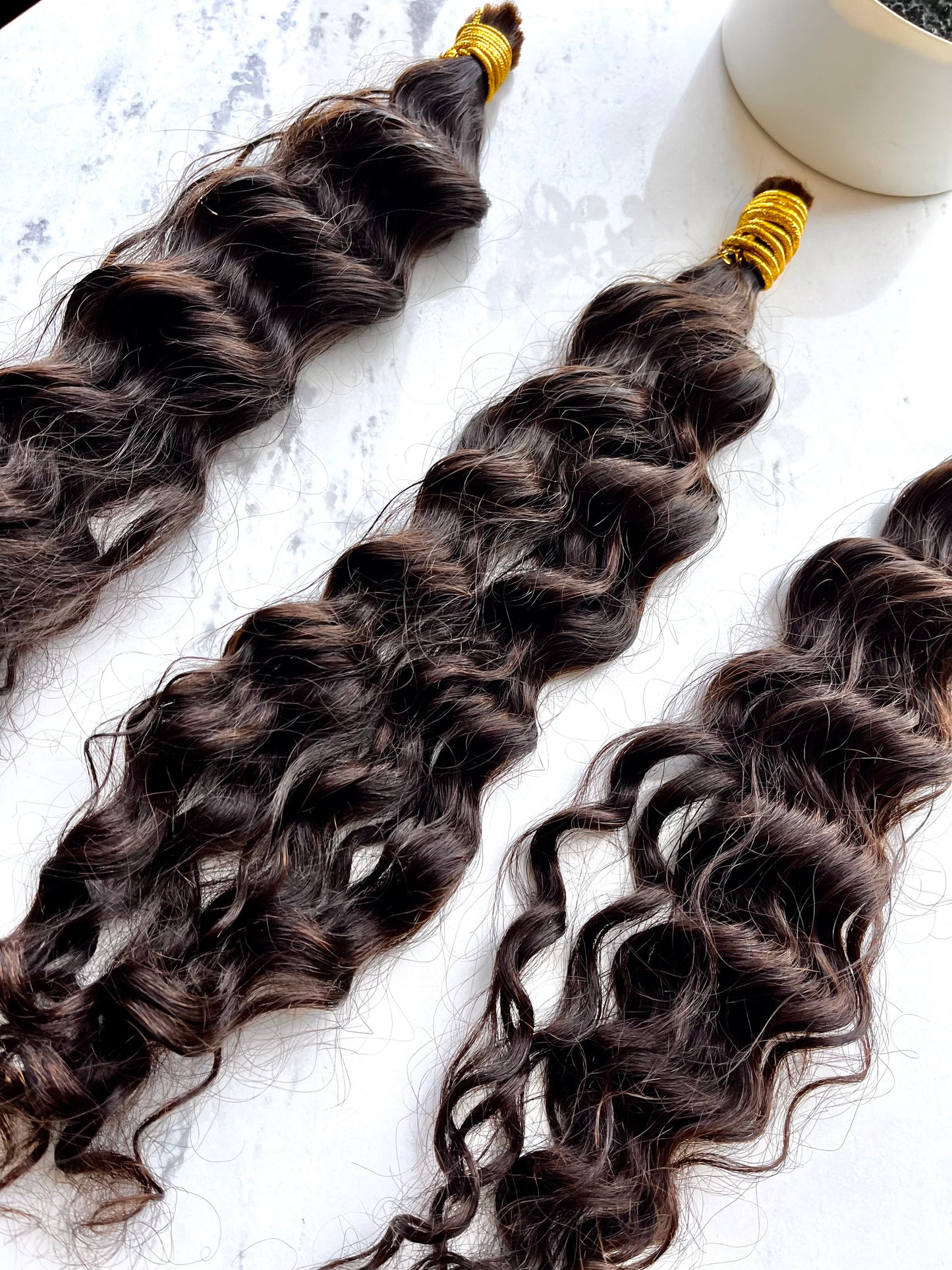 Boho Bulk Wavy Human Hair Bundle 24"