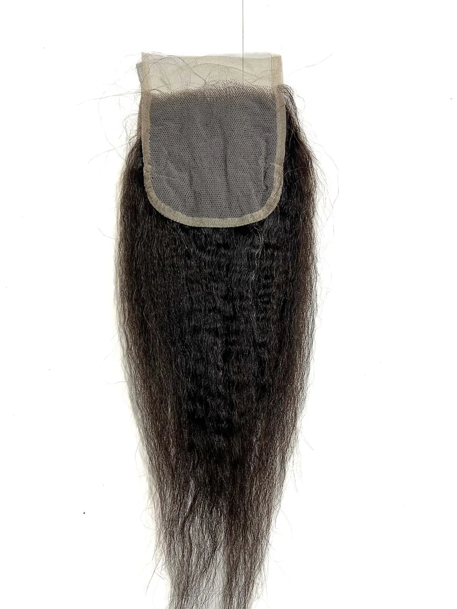 Kinky Straight Human Hair Closure