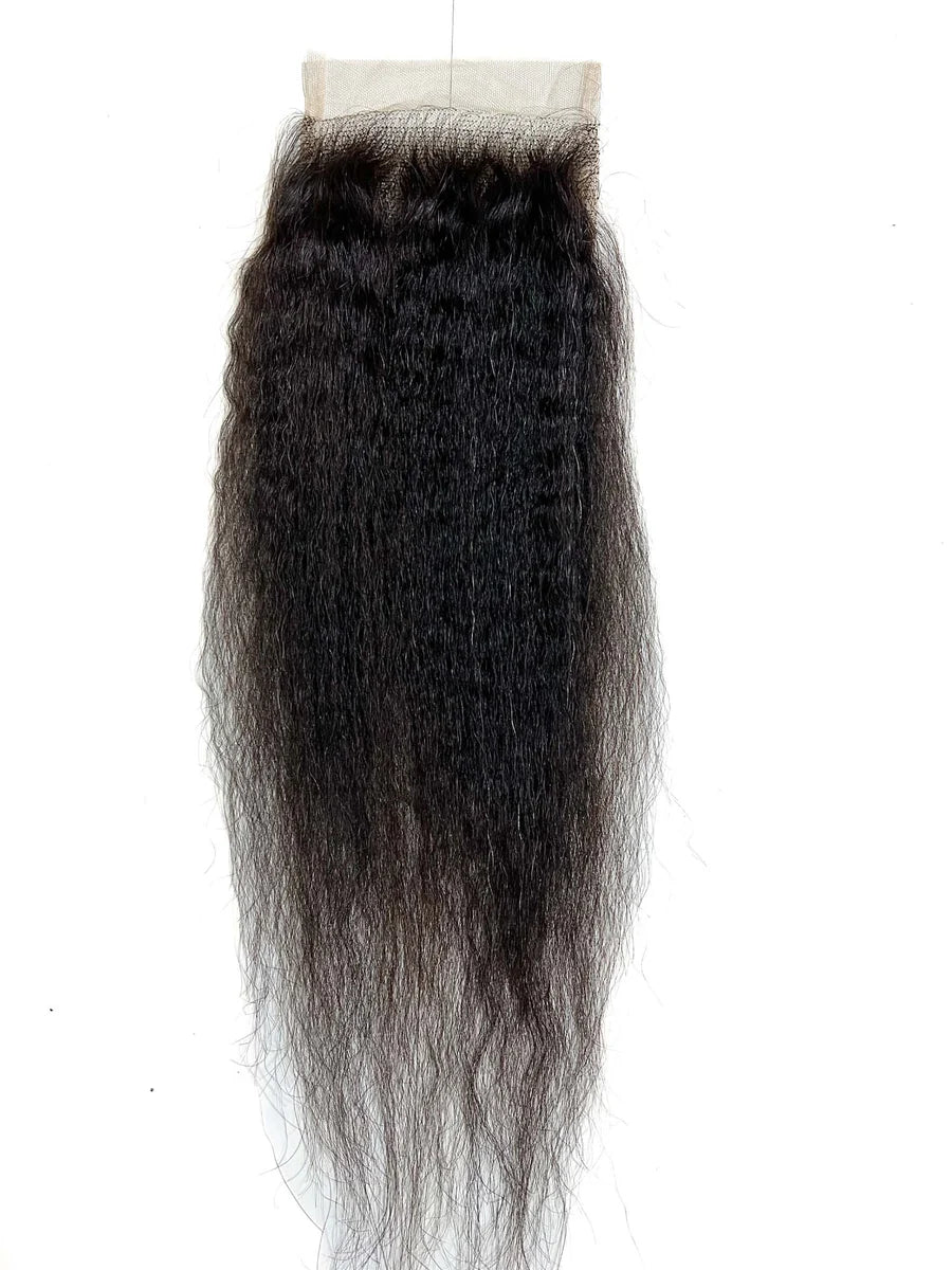 Kinky Straight Human Hair Closure