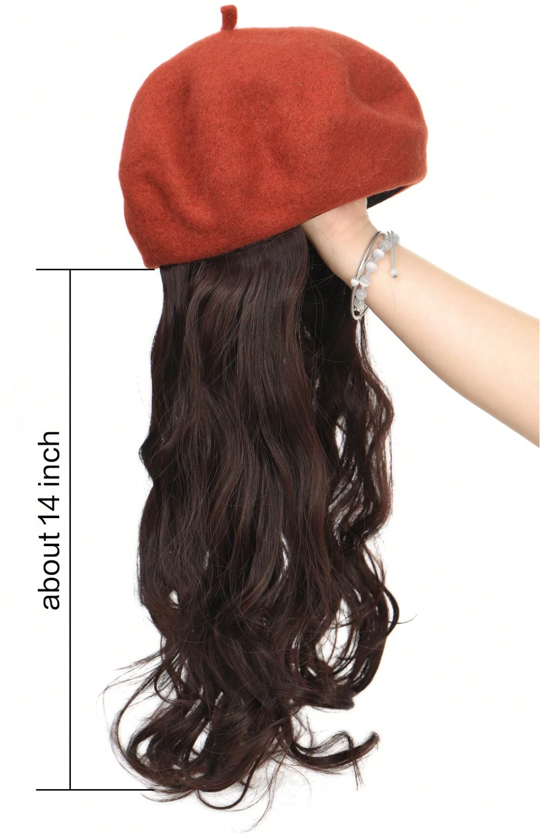 Synthetic Long Wavy Brown Hair Hat Wig