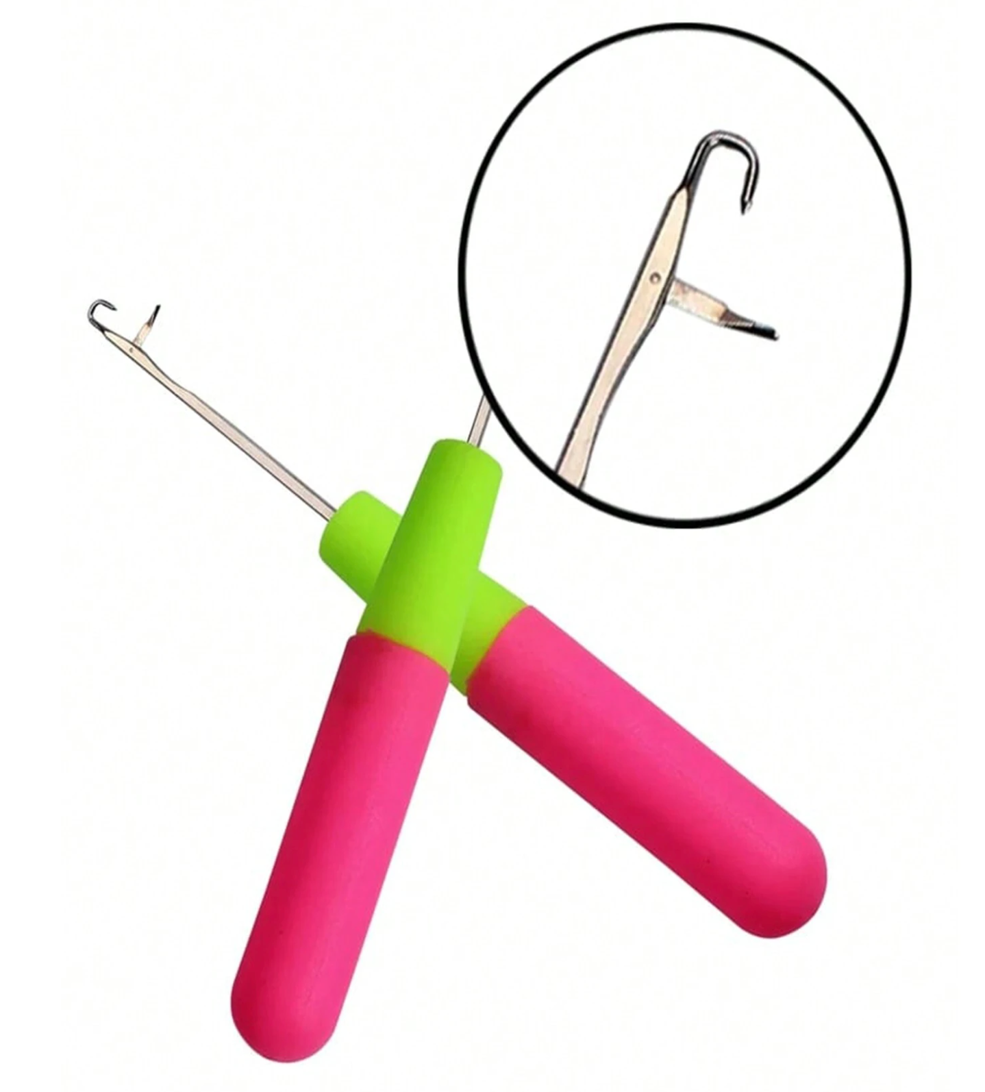 2-Pack Plastic Pink/Green Latch Crochet Hooks