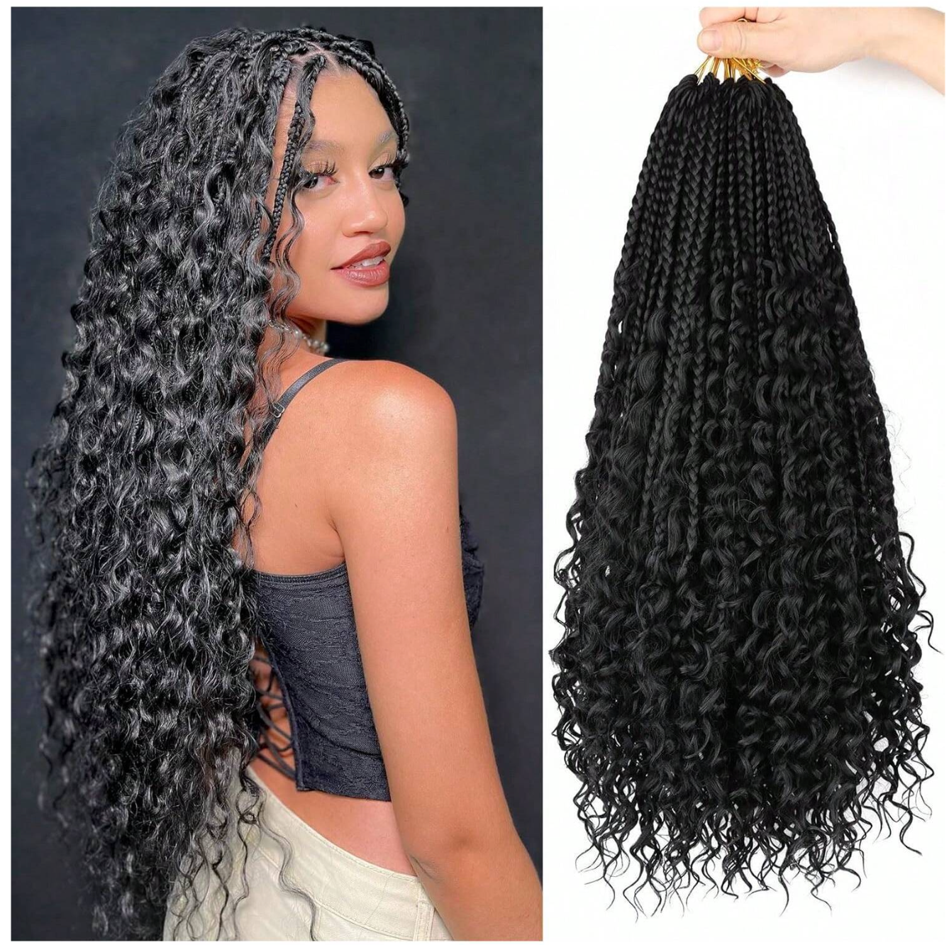Goddess Black Crochet Boho Box Braids (11 Pack)
