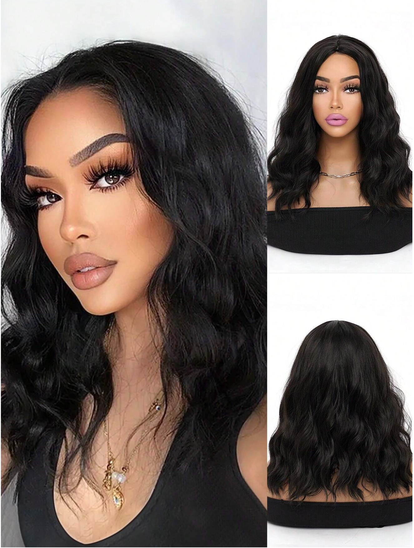 Natural Black 16" Bodywave Synthetic Wig