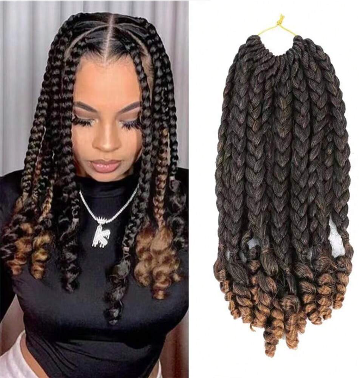 Crochet Synthetic Black Box Braids (7 Pack)