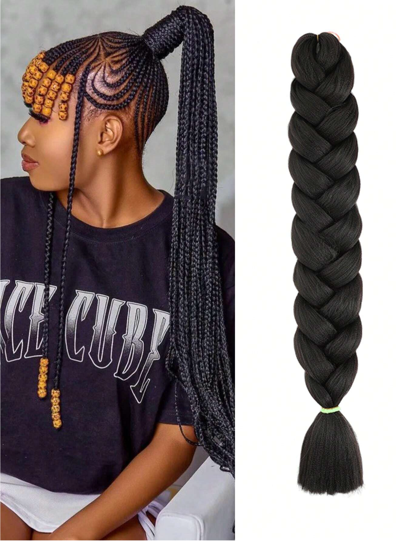 1B Pre-Stretched 40" Jumbo Braiding Hair