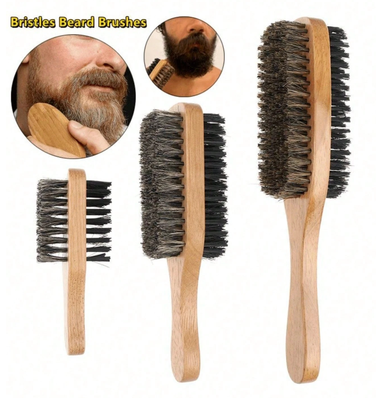 Beard & Mustache Shaping Brush for Men-3 Pack