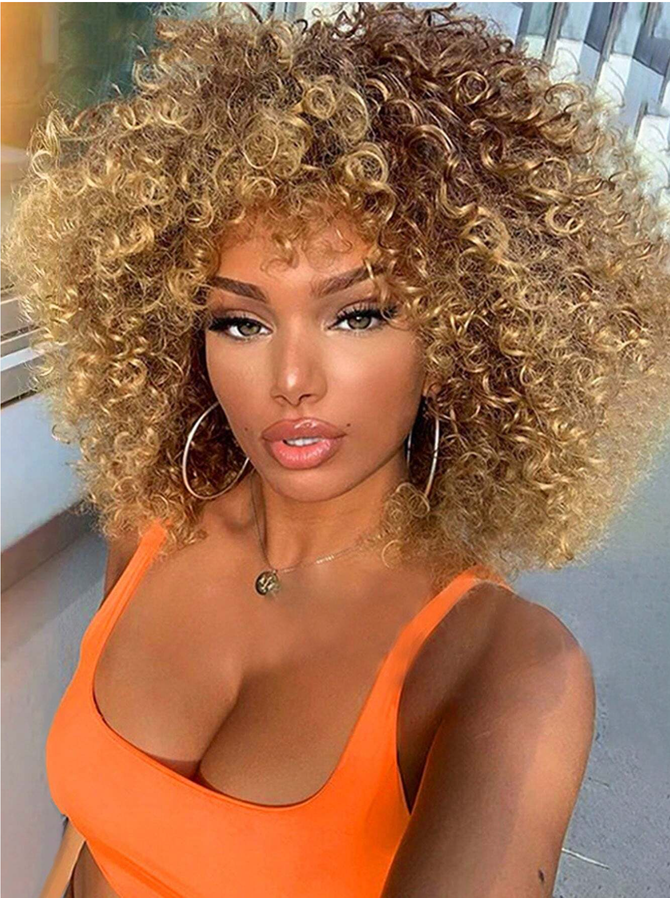 Multicolor 12" Curly Synthetic Wig