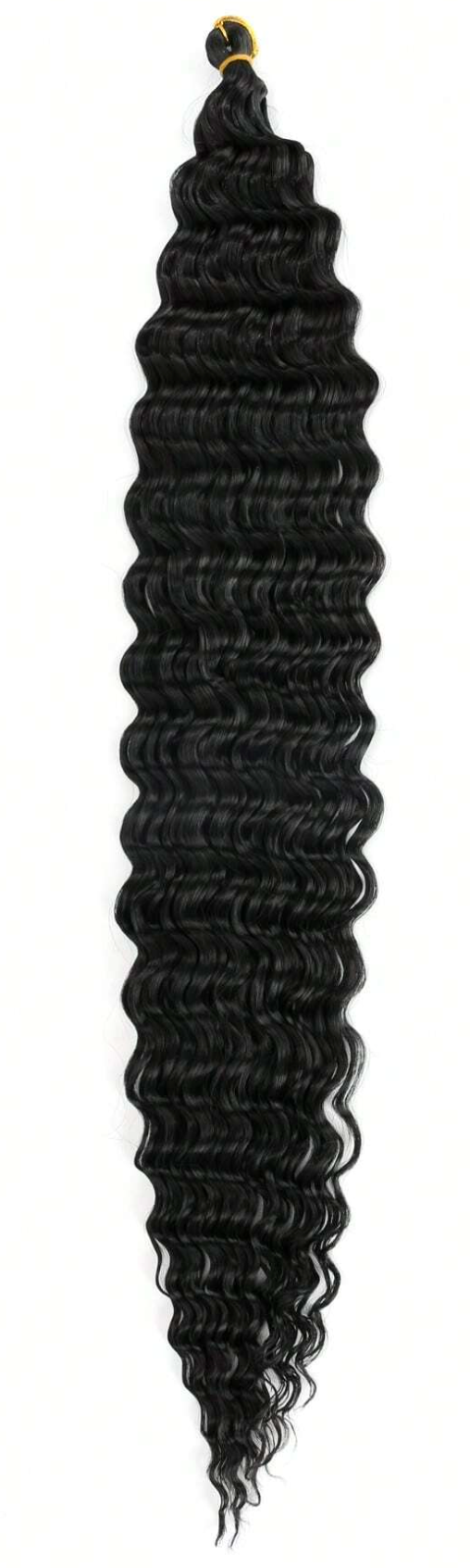 Boho Black Ocean Wave Curly Synthetic Crochet Hair (3 Pack)