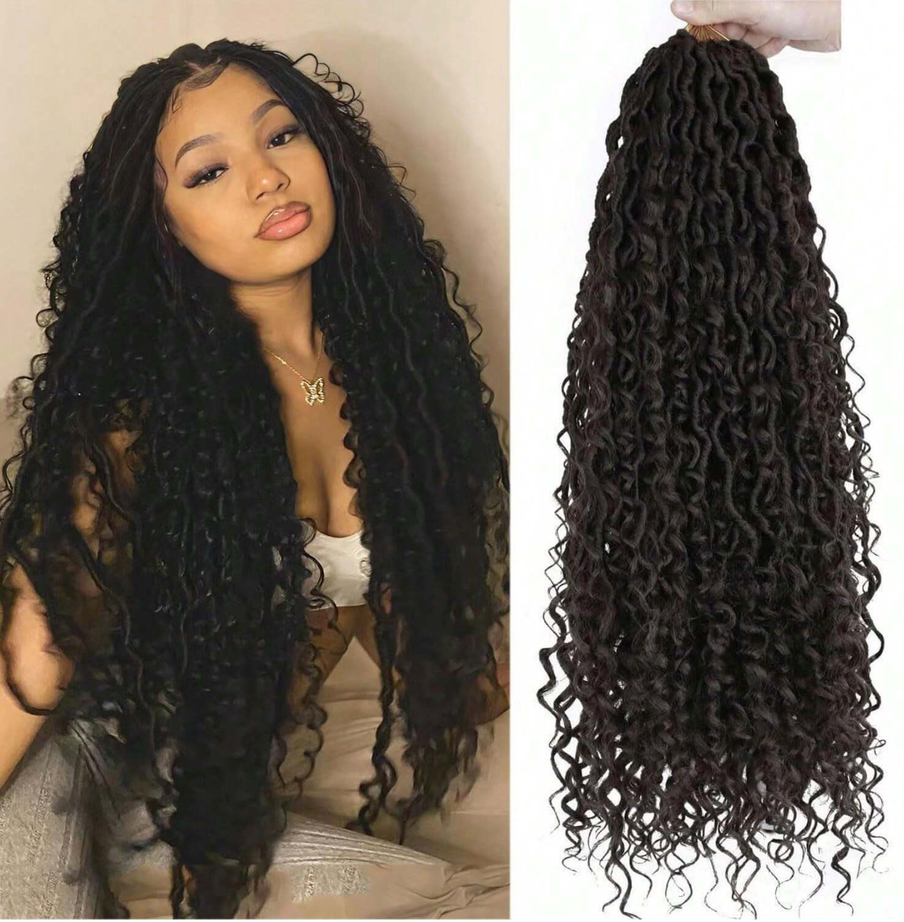 Dark Brown Highlight 18" Crochet Goddess Locs