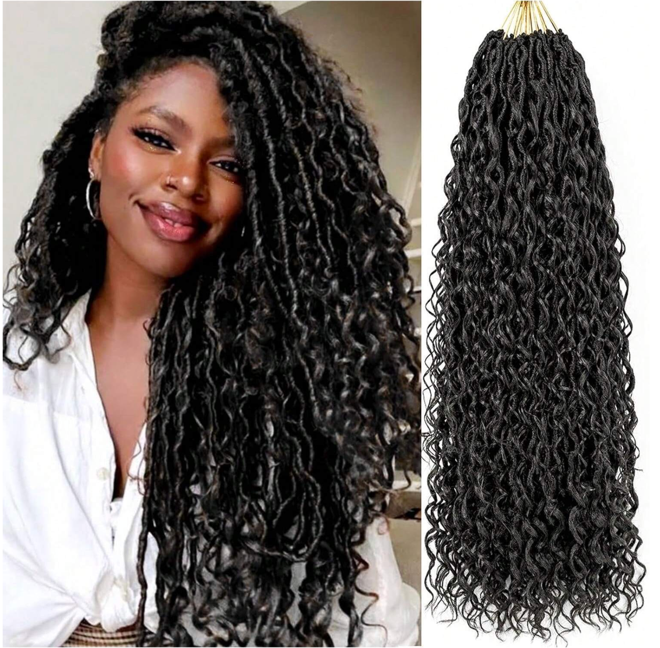 Black 22" Crochet Goddess Locs