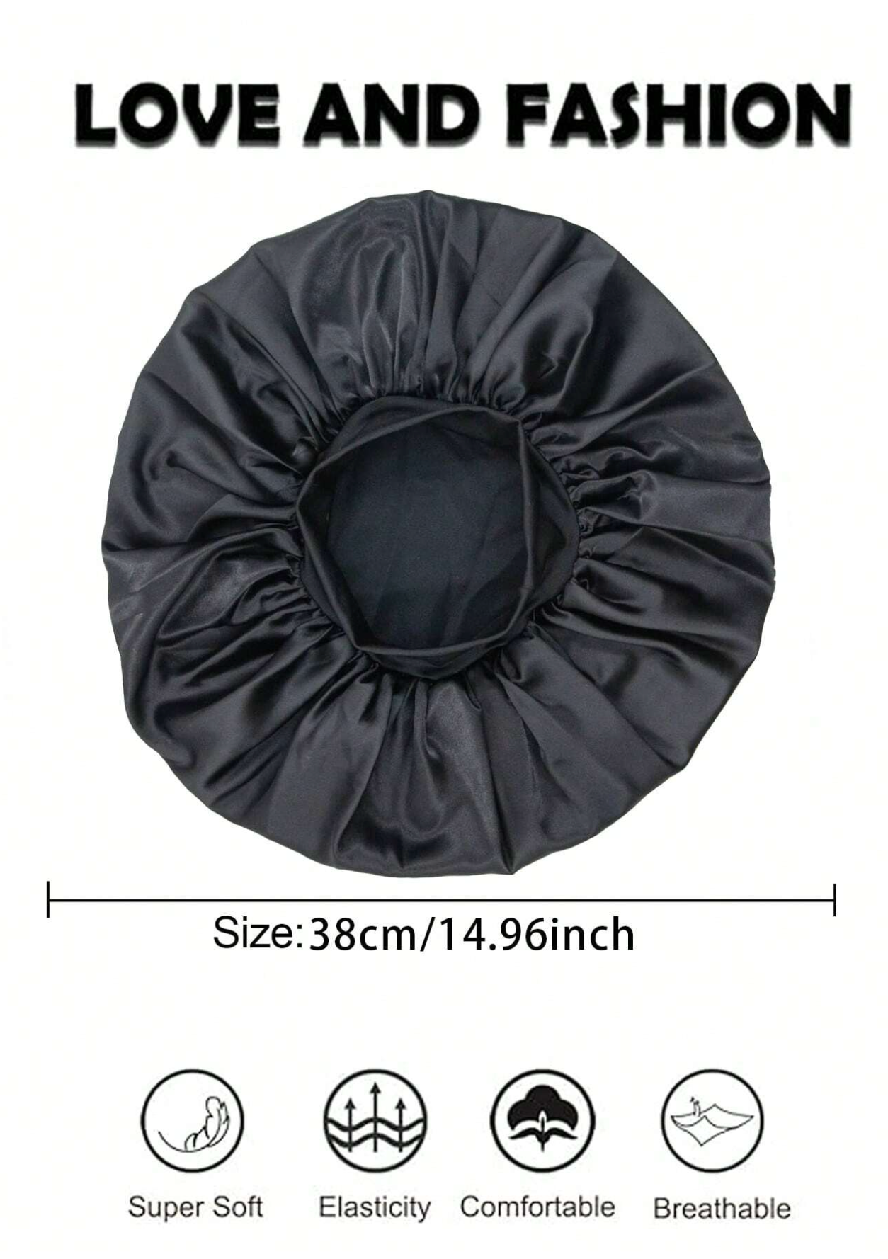 Black Satin Hair Bonnet