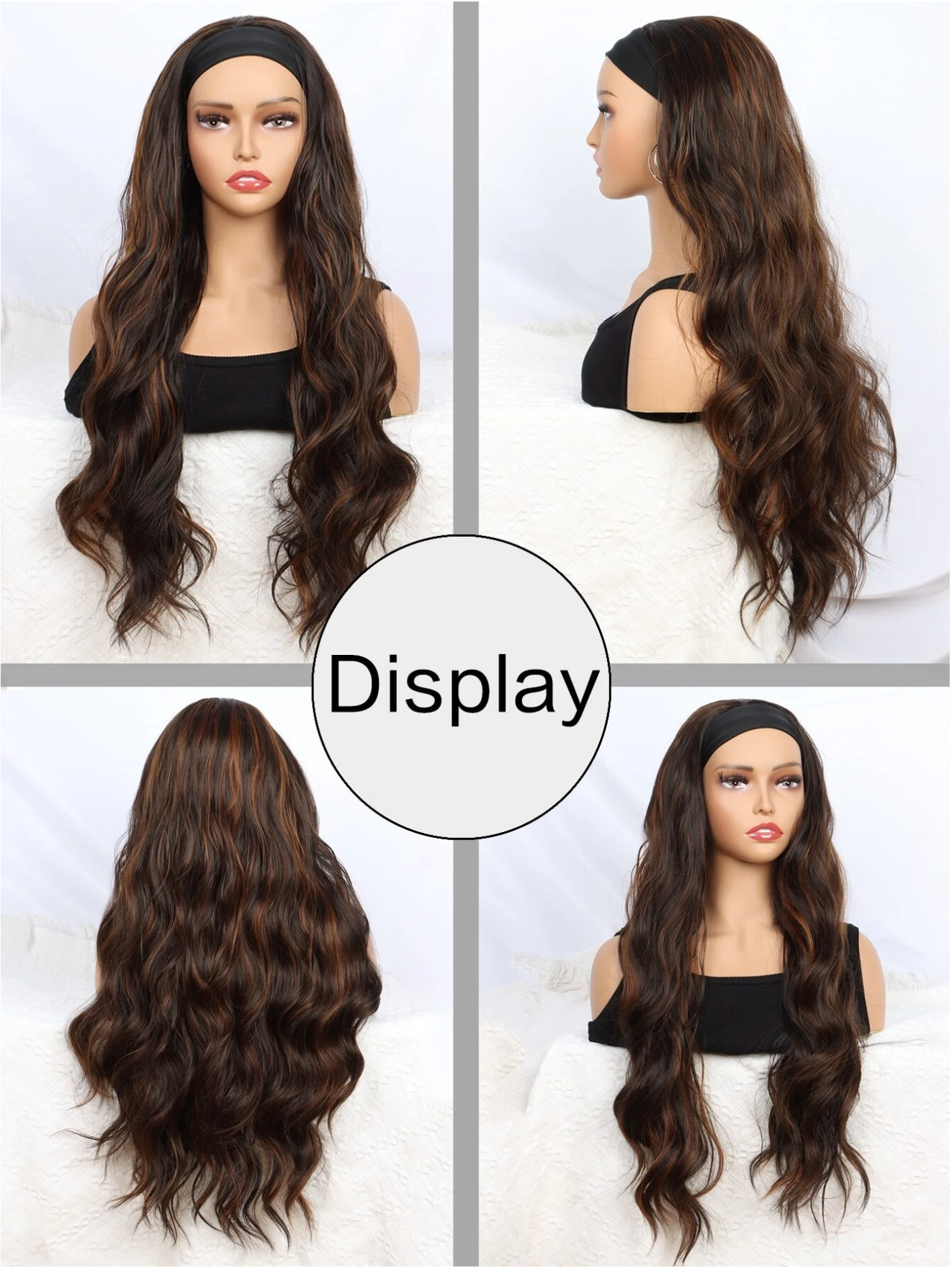 4/30 Highlight Headband Wavy Synthetic Wig