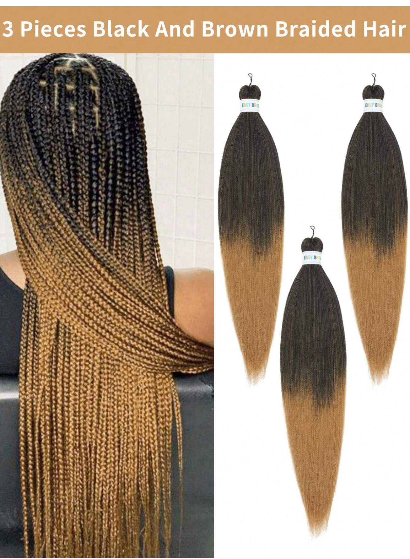 Brown Ombre 26" Braiding Hair (8 Pack)