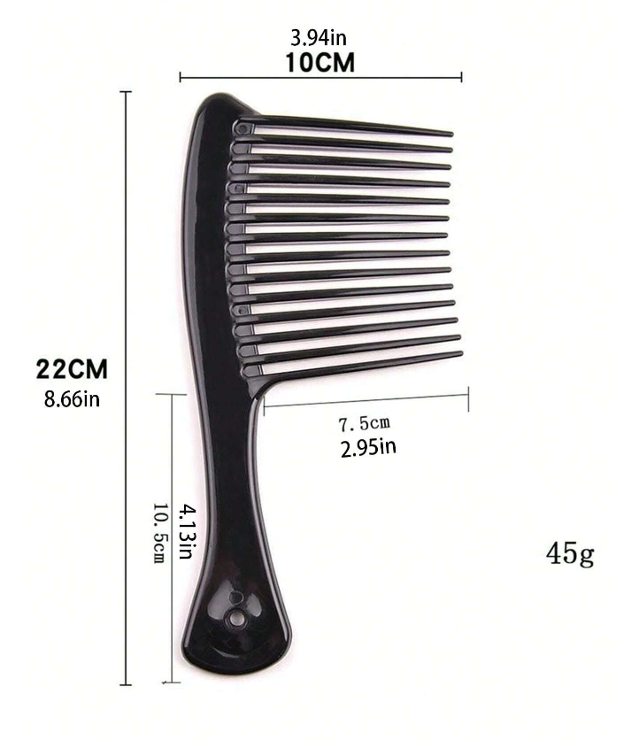 Black Wide Tooth Comb