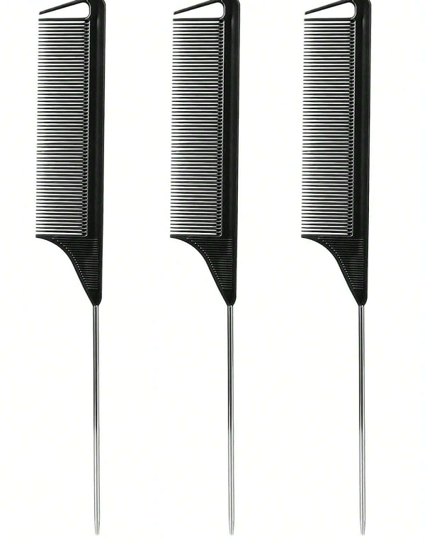 Black Rat Tail Comb (3 Pack)