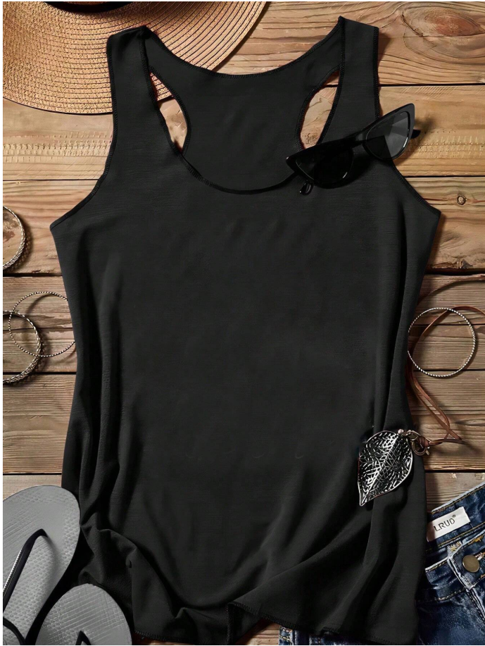 Summer Black Sleeveless Tank Top