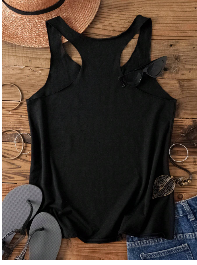 Summer Black Sleeveless Tank Top