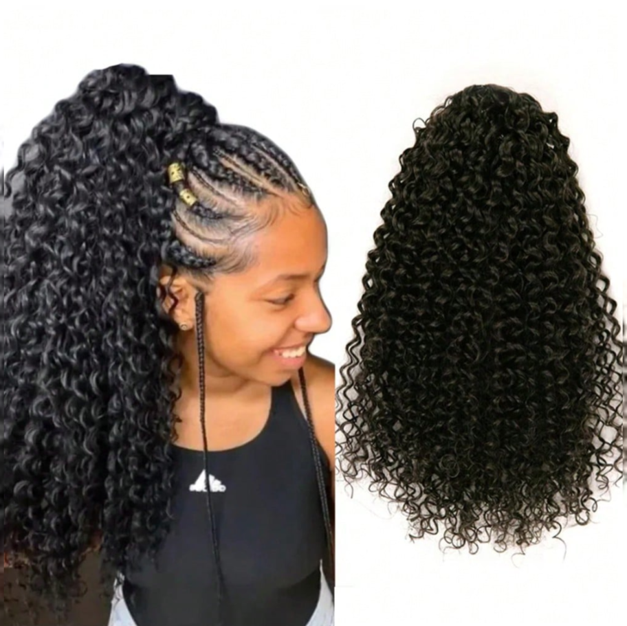 Black 14" Kinky Afro Curly Drawstring Ponytail