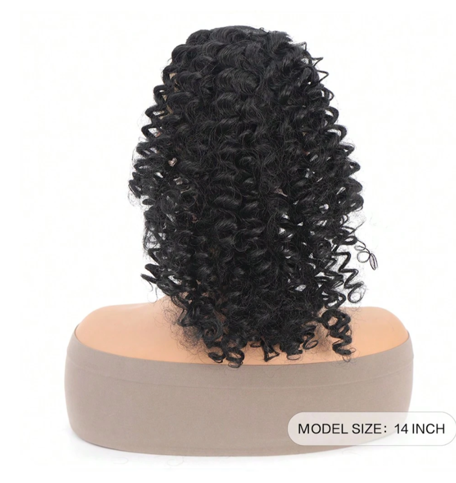 Black 14" Kinky Afro Curly Drawstring Ponytail