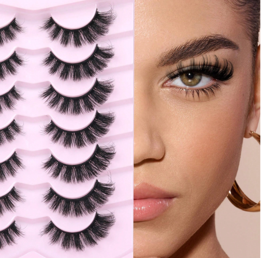 7 Pairs Of Natural Dramatic Fluffy Faux Eyelashes