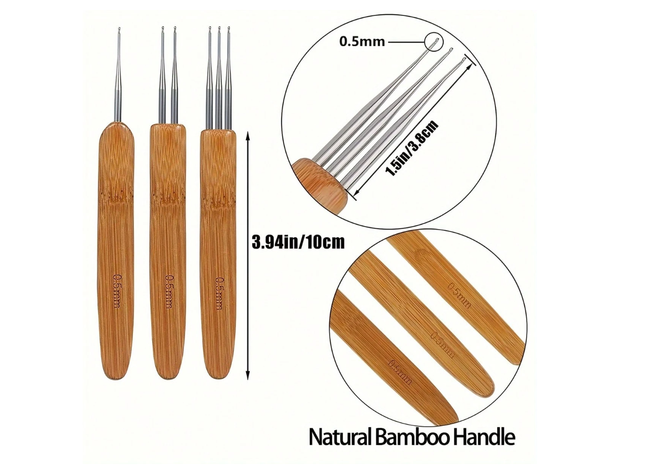 Locks Crochet Hooks Needle For Hair 3Pcs/Set