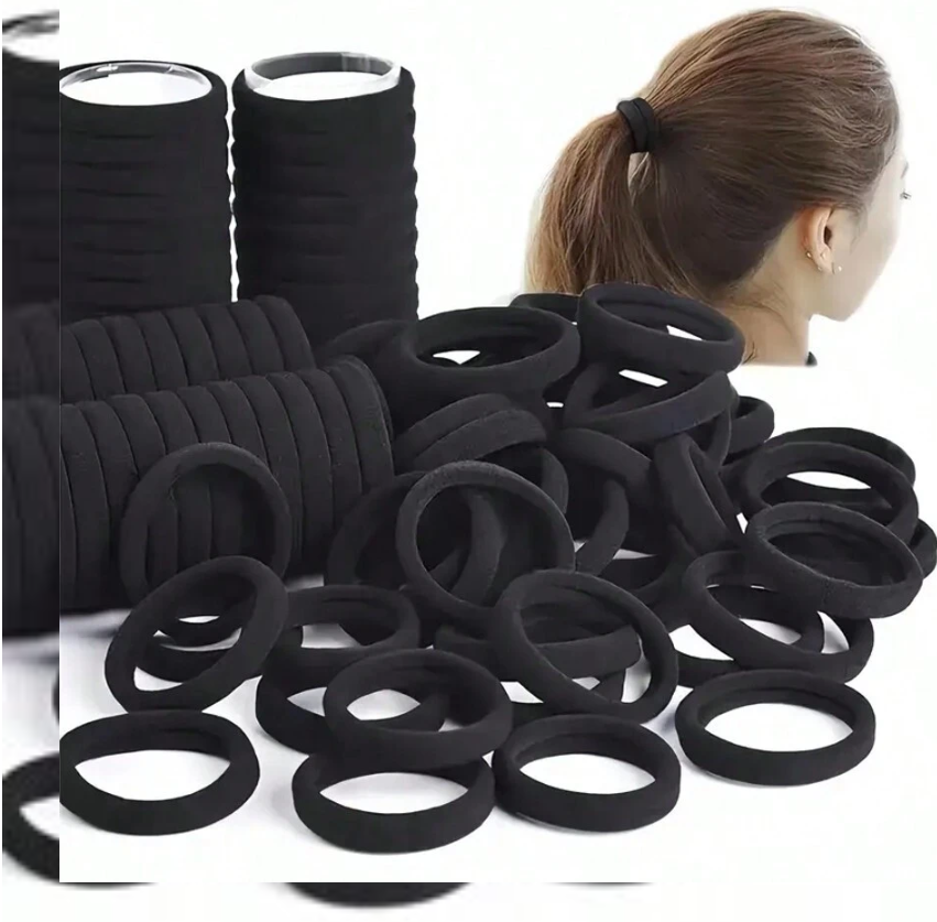 Minimalist Style Black High Elastic Hairband