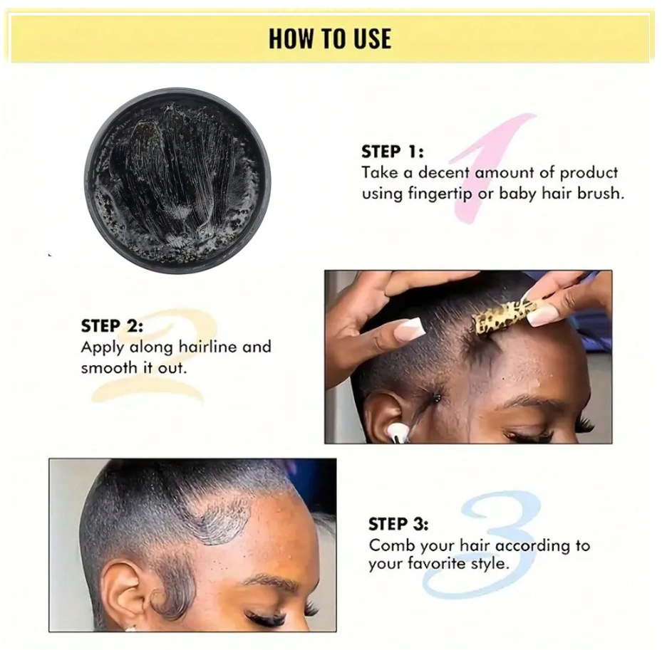 Black Castor Oil Edge Control Gel, Extra Hold For Thick Edges