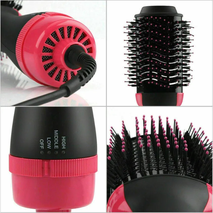 Pink & Black Brush Style Hair Dryer