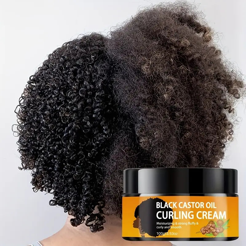 Black Castor Oil Curling Cream with Moroccan Argan Oil