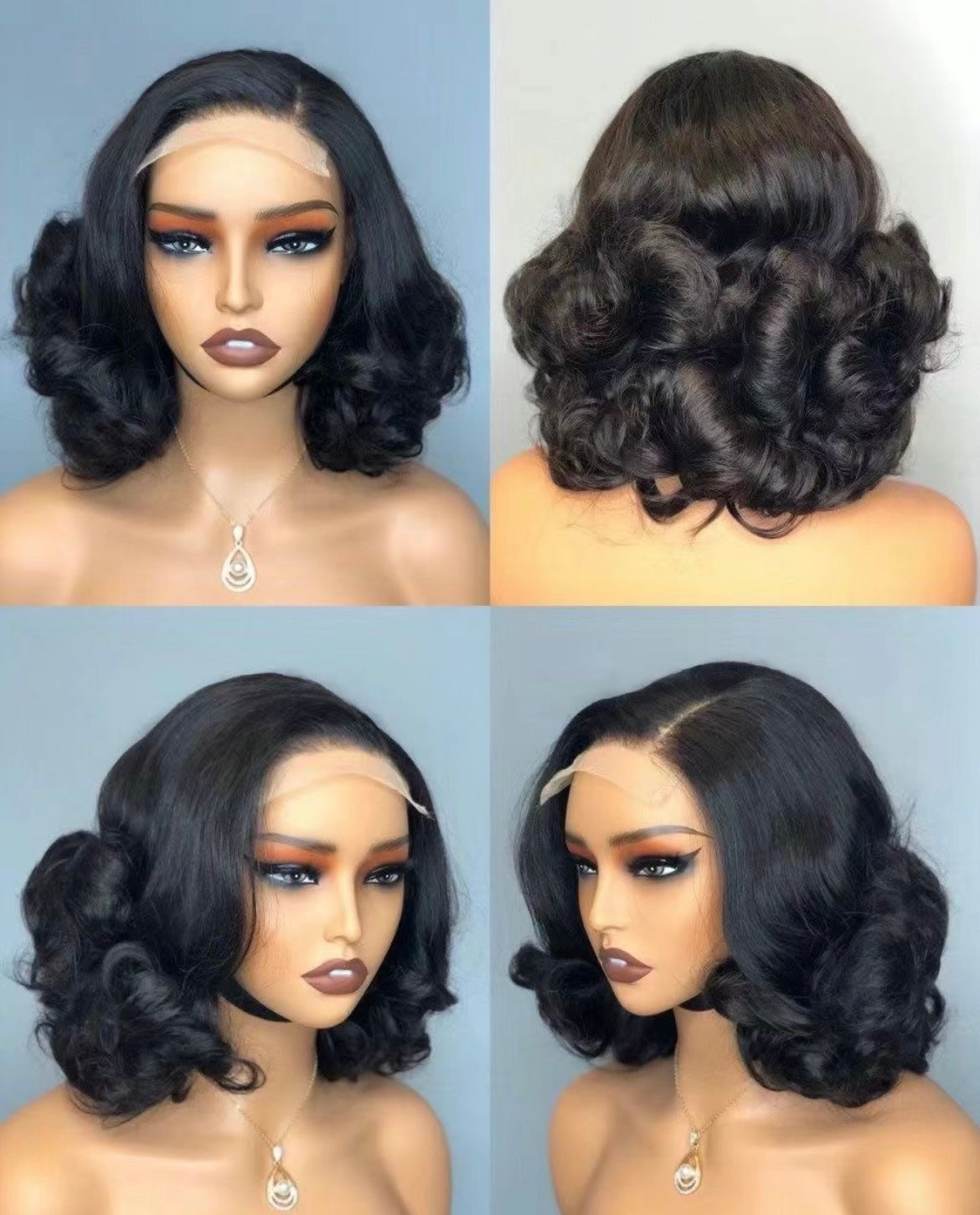 Bouncy Wave 12” Human Hair Wig