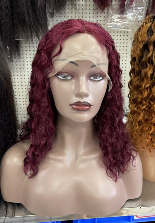 99j Curly Human Hair Lace Front Wig