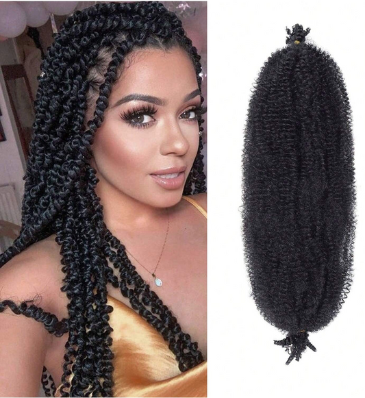 18-Inch Synthetic Afro Twist Crochet Braids (3-Pack)
