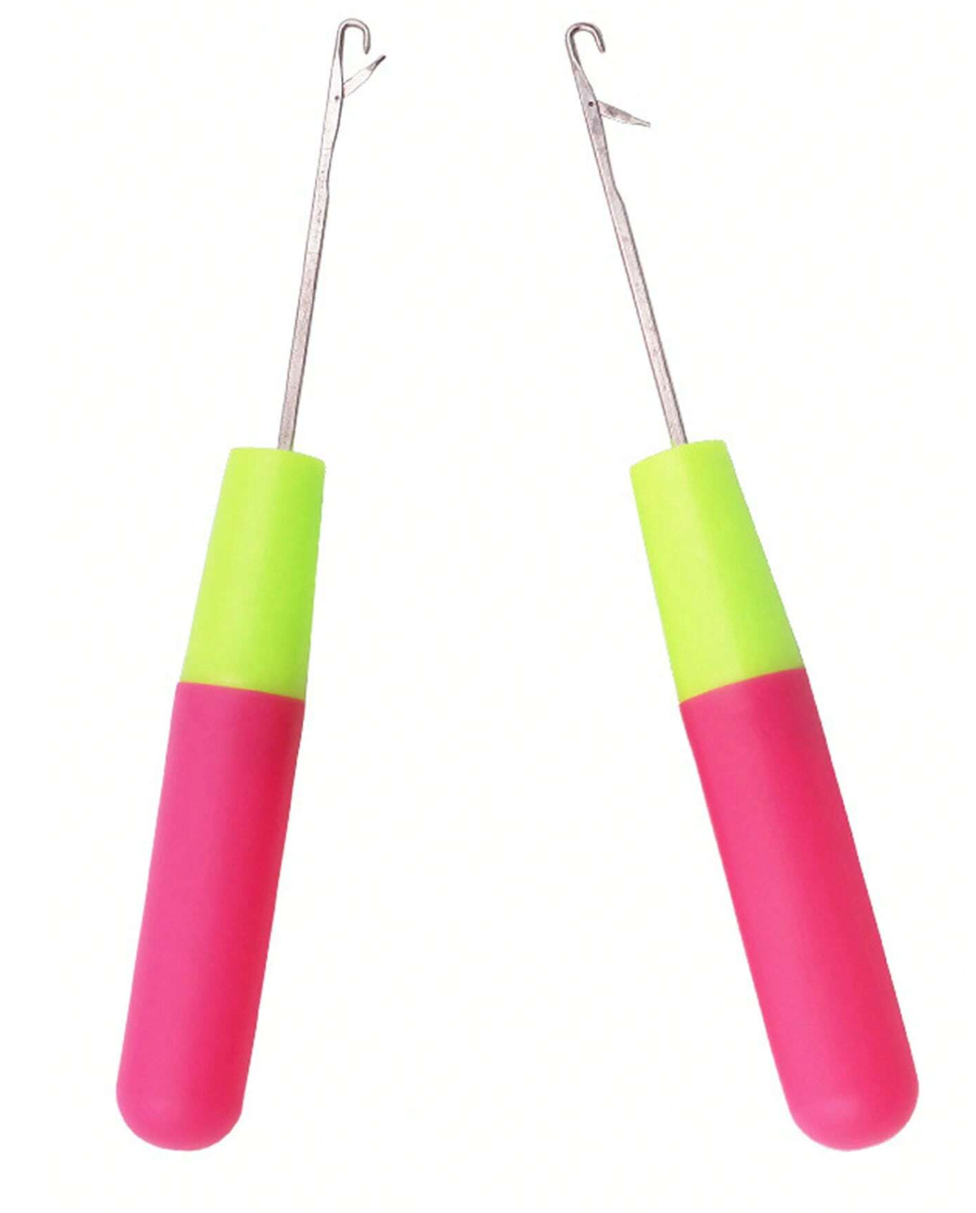 2-Pack Plastic Pink/Green Latch Crochet Hooks