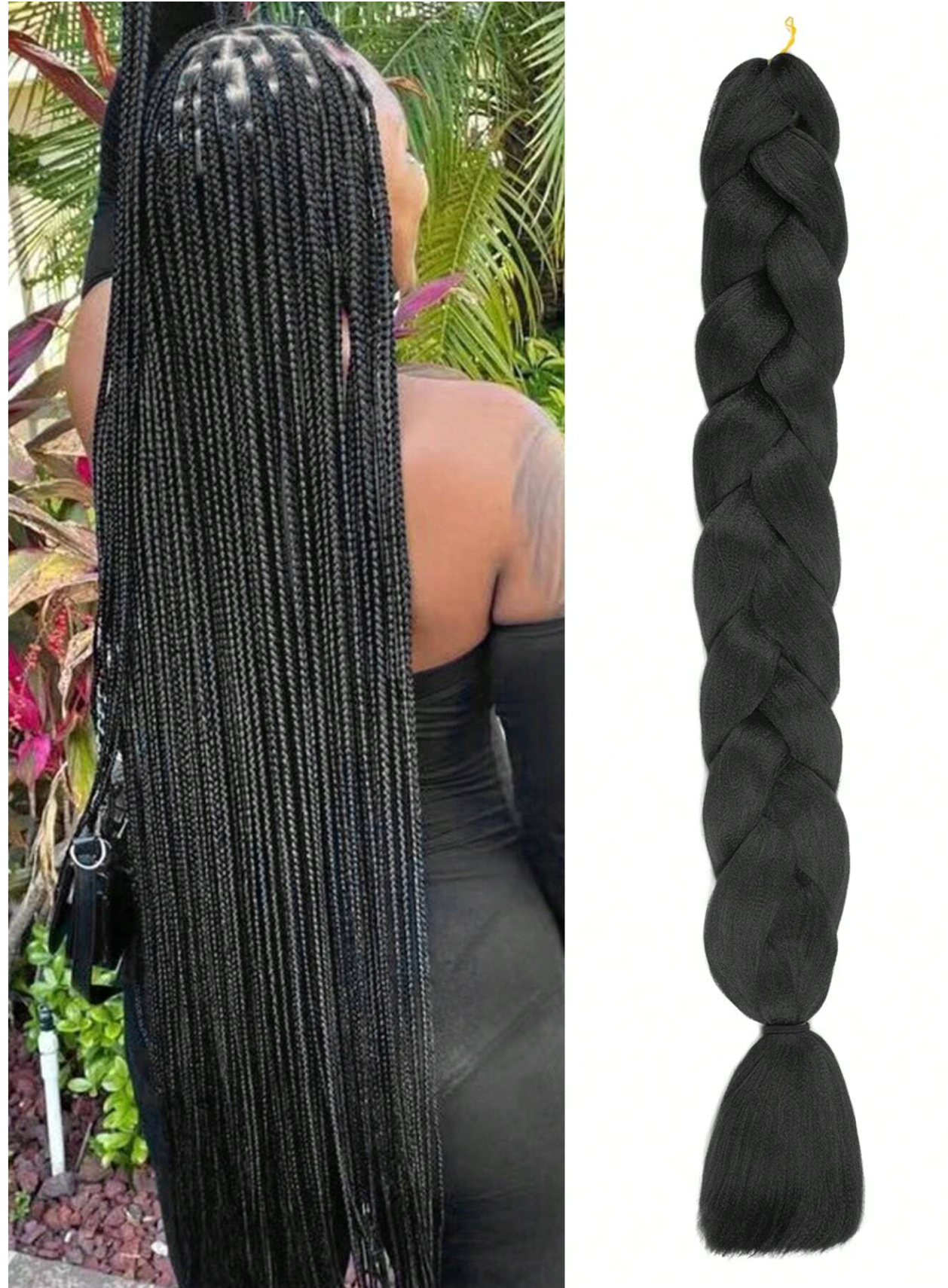 Black Pre-Stretched 40" Jumbo Braiding Hair