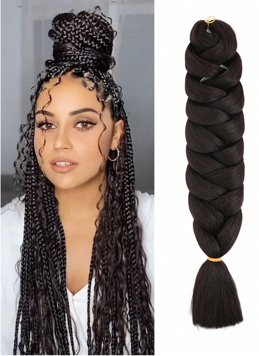 Dark Brown Pre-Stretched 40" Jumbo Braiding Hair