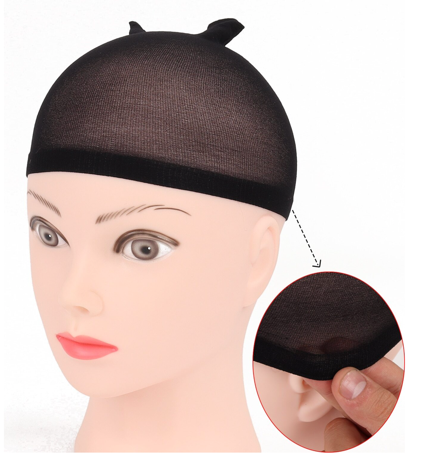 Black 4-Pack Wig Caps