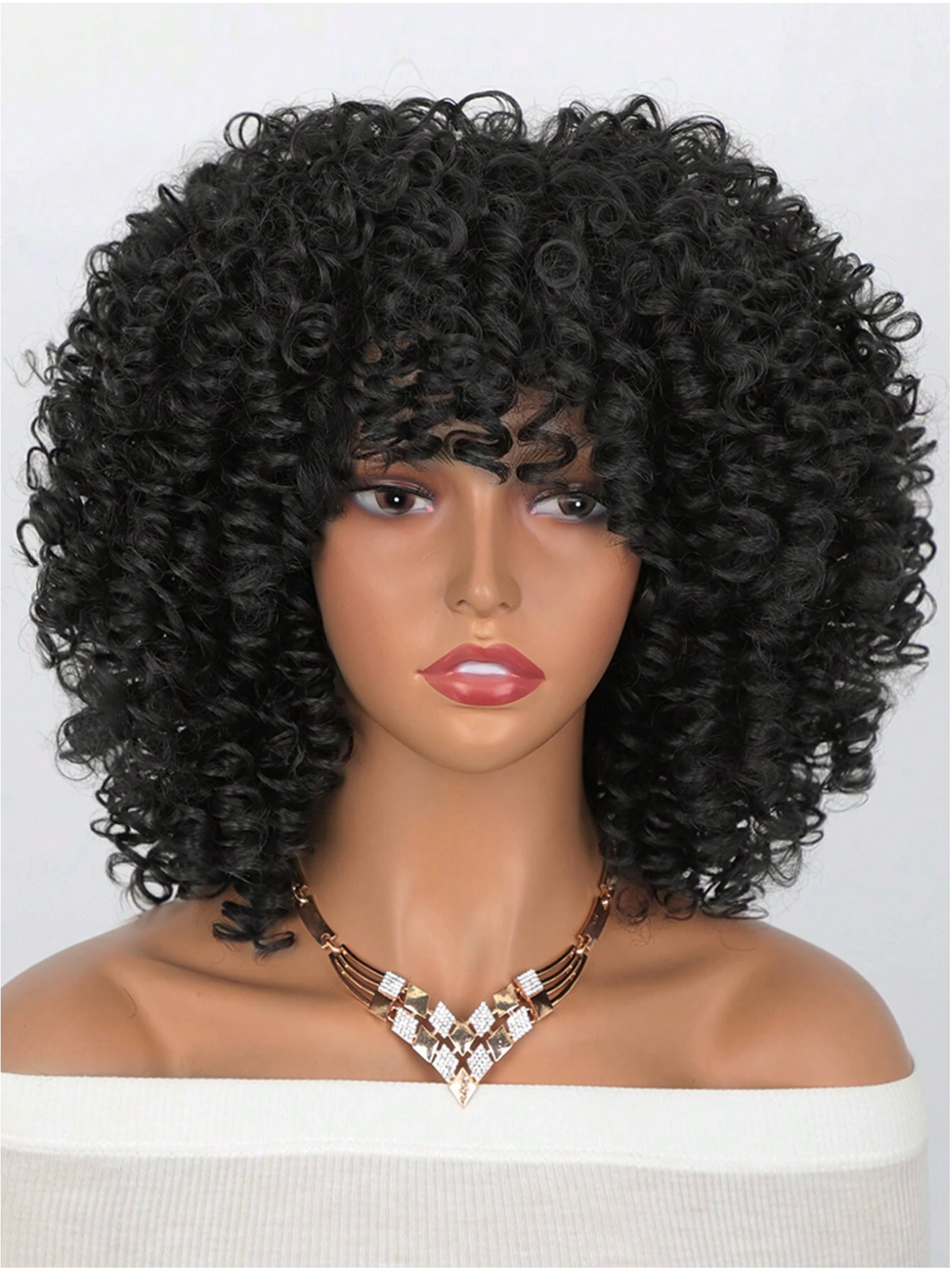 Black Curly 14" Synthetic Wig