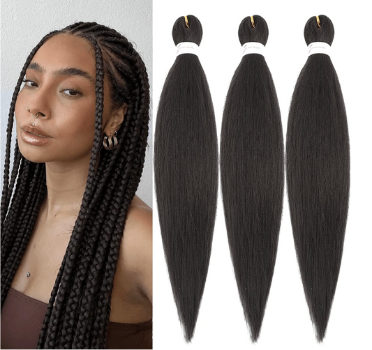 26" 1B Natural Brown Braiding Hair (3 Pack)