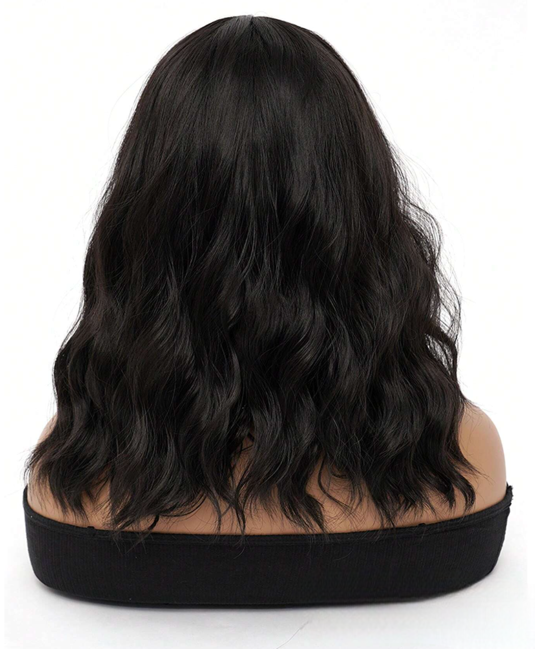 Natural Black Wavy Synthetic 16" Wig