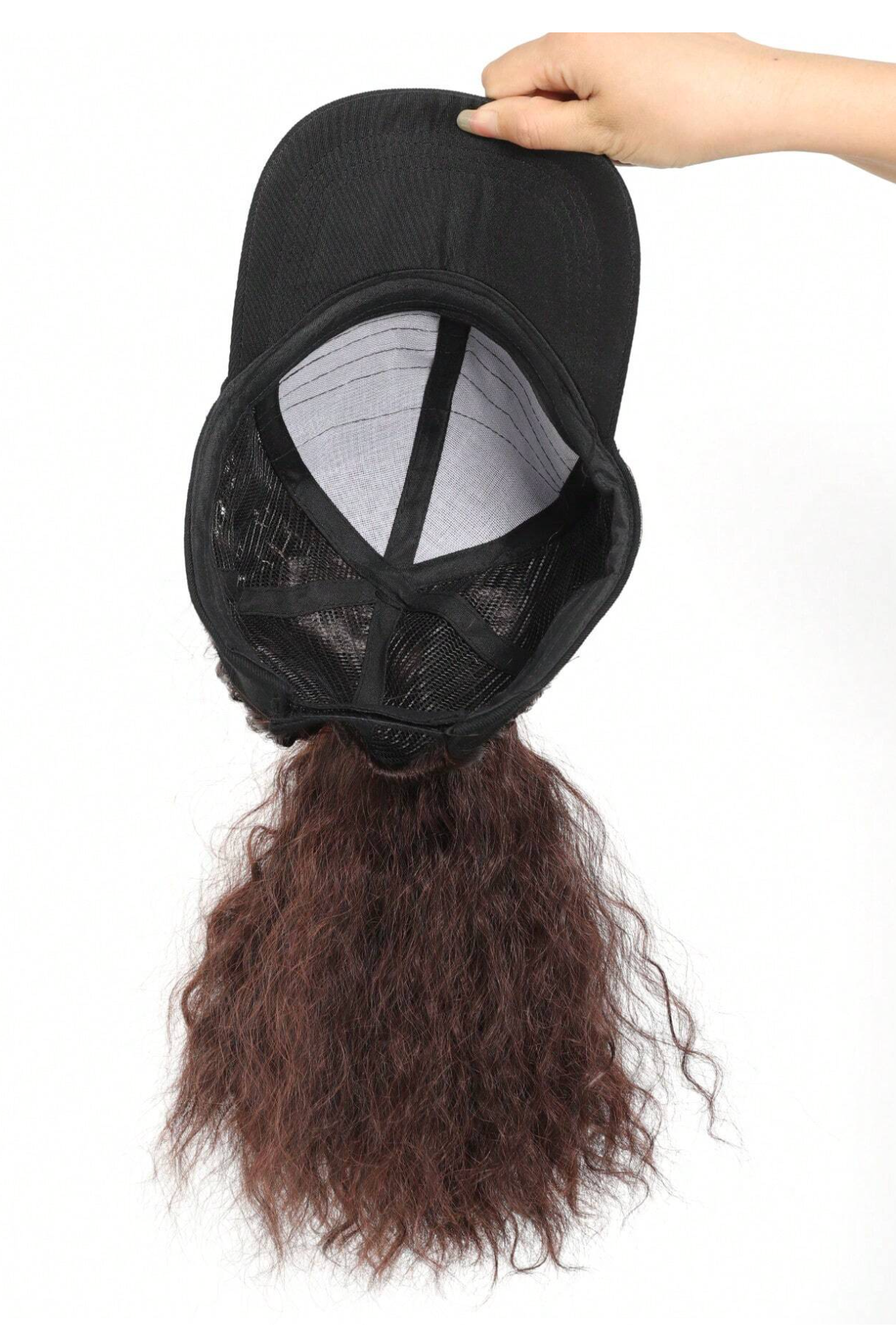 Dark Brown Wavy 12" Ponytail Hat Wig
