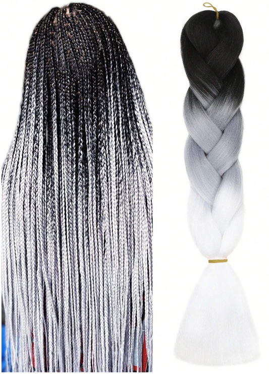 Grey 24" Ombre Braiding Hair (6 Pack)