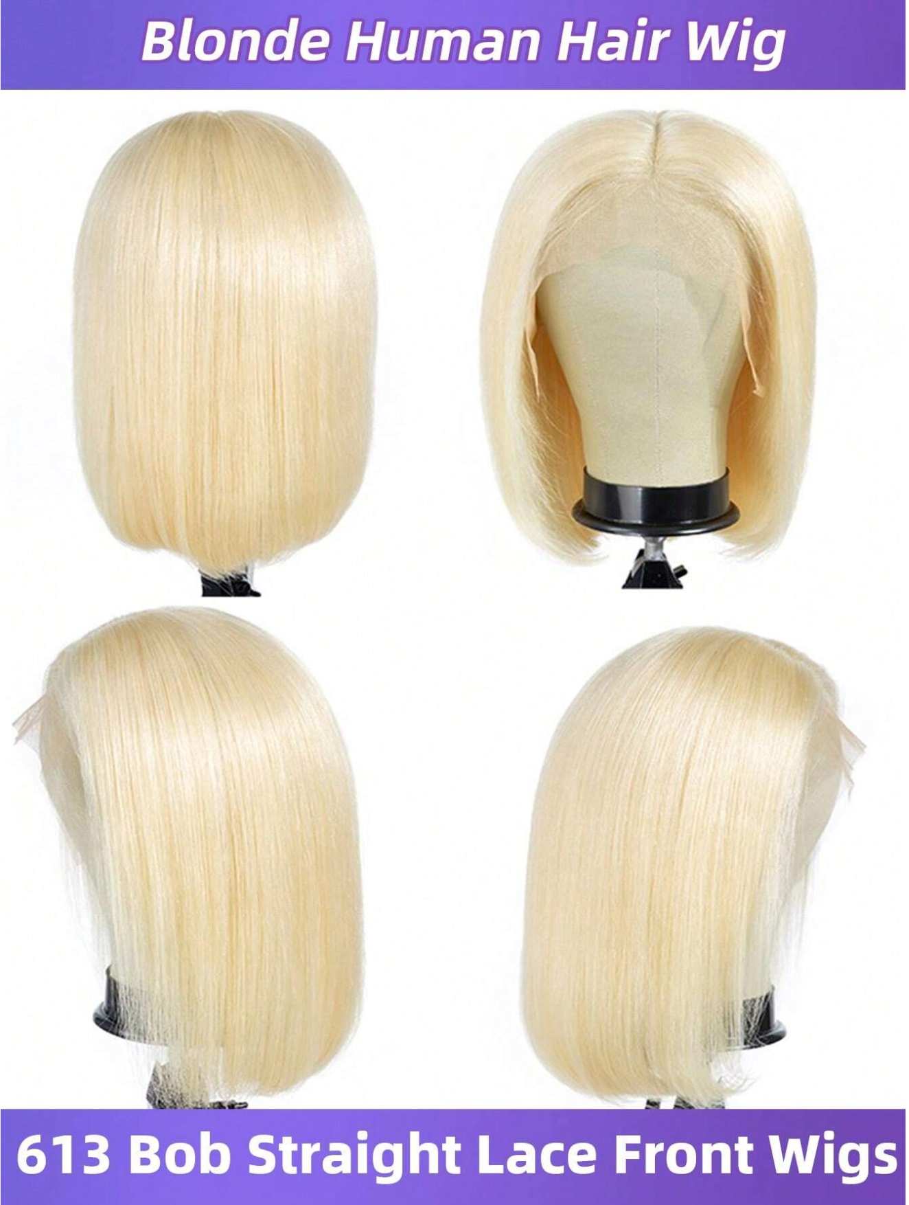 Blonde Bob Wig 13x4 Lace Front Straight Human Hair