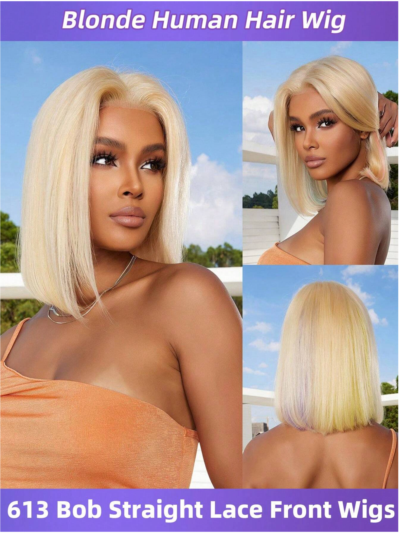 Blonde Bob Wig 13x4 Lace Front Straight Human Hair
