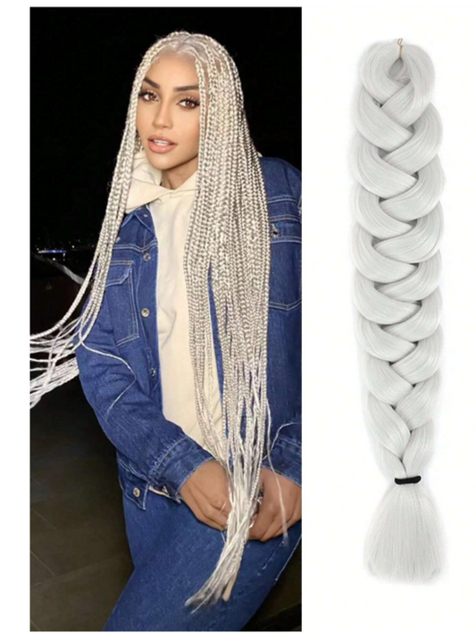 Pre-Stretched Grey 40" Braiding Hair (2 Pack)