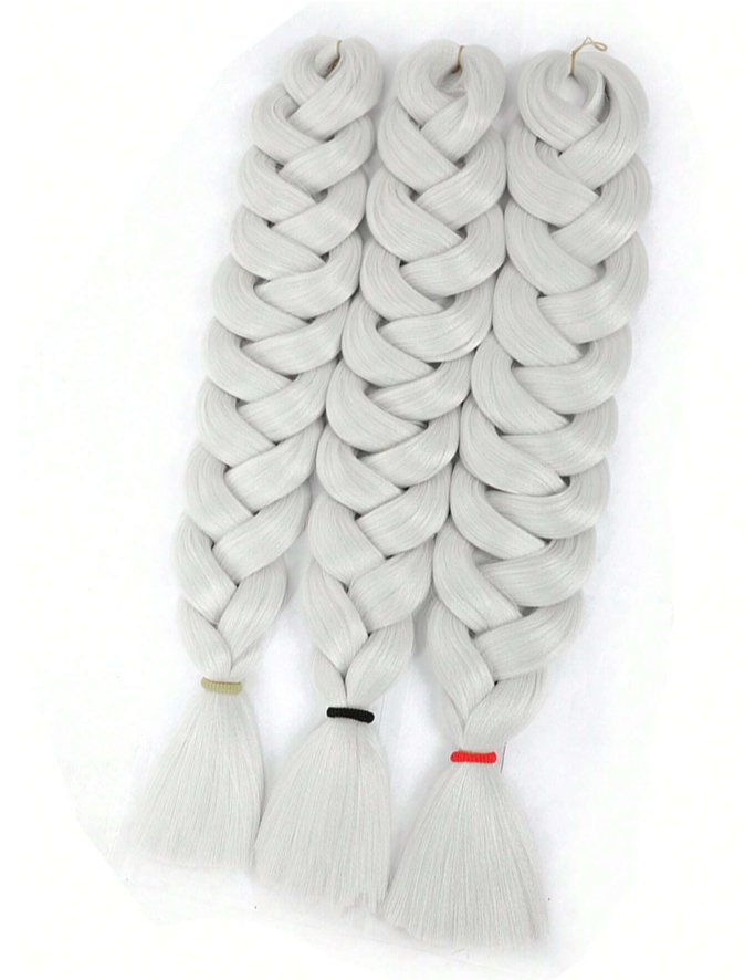 Pre-Stretched Grey 40" Braiding Hair (2 Pack)