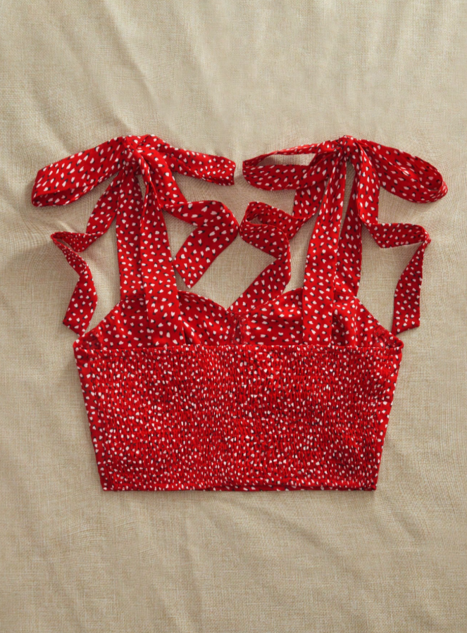 Sweetheart Red Floral Top & Skirt Set