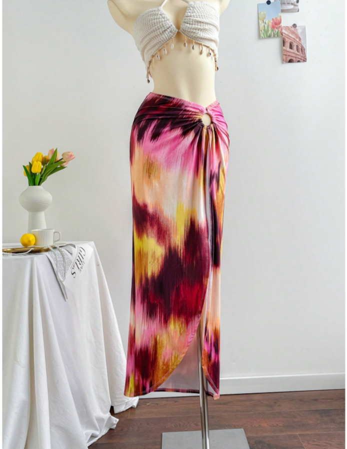 Summer Tie Dye Midi Skirt