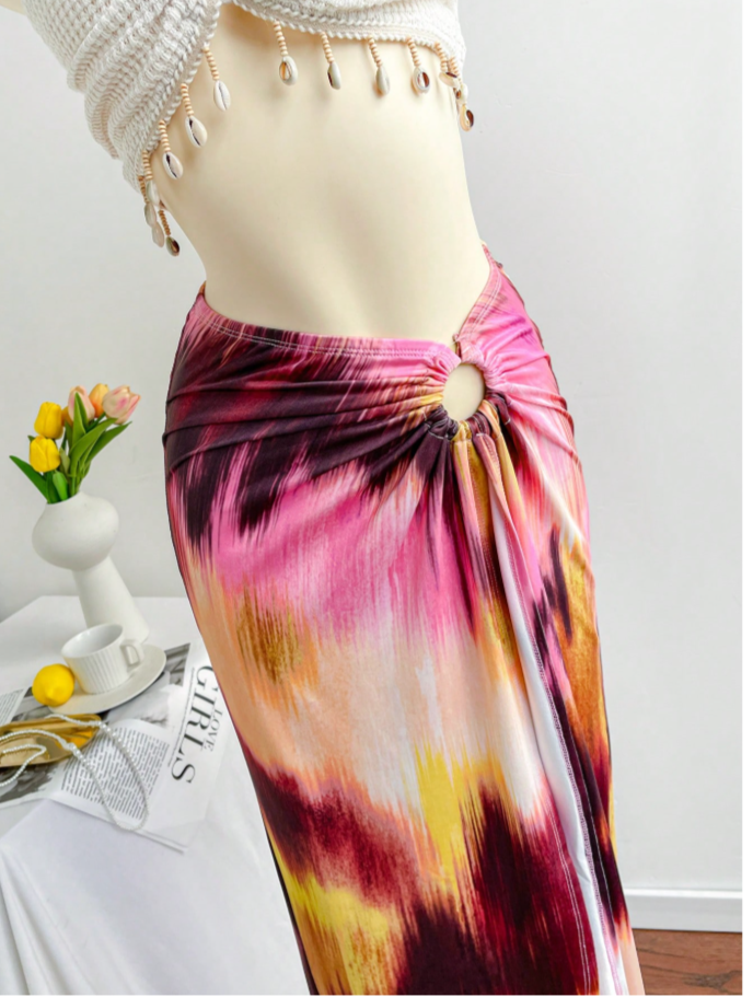 Summer Tie Dye Midi Skirt